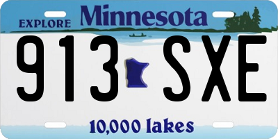 MN license plate 913SXE