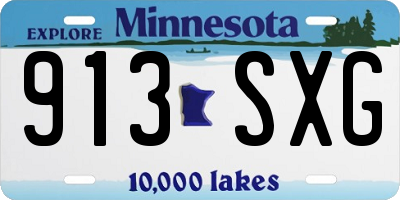 MN license plate 913SXG