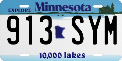 MN license plate 913SYM