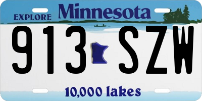 MN license plate 913SZW
