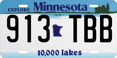 MN license plate 913TBB