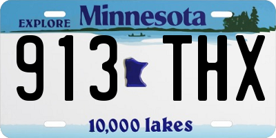 MN license plate 913THX