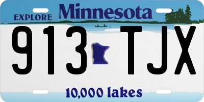 MN license plate 913TJX