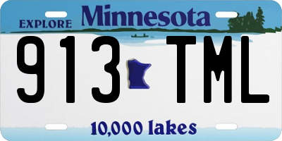 MN license plate 913TML
