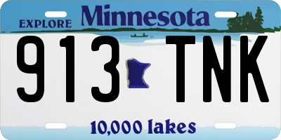 MN license plate 913TNK
