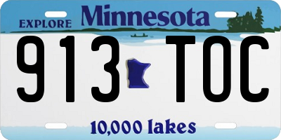 MN license plate 913TOC
