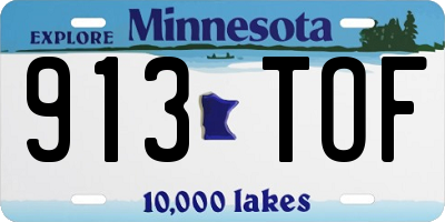 MN license plate 913TOF