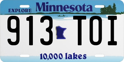 MN license plate 913TOI