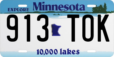 MN license plate 913TOK