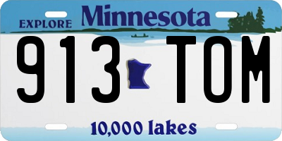 MN license plate 913TOM