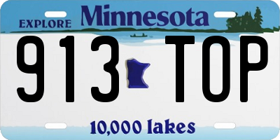 MN license plate 913TOP