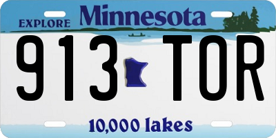 MN license plate 913TOR