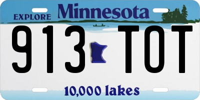 MN license plate 913TOT