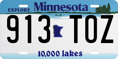 MN license plate 913TOZ
