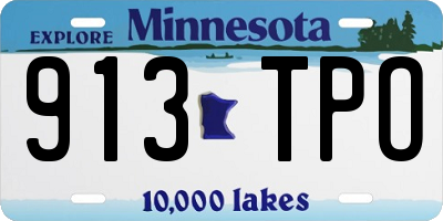 MN license plate 913TPO