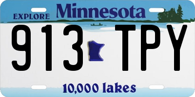 MN license plate 913TPY