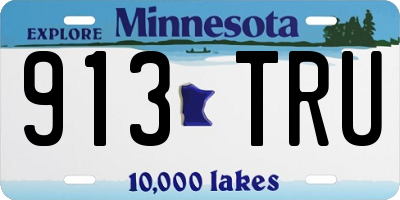 MN license plate 913TRU