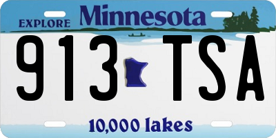MN license plate 913TSA
