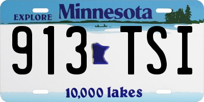 MN license plate 913TSI