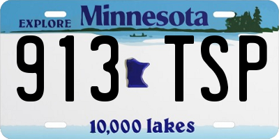 MN license plate 913TSP