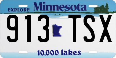 MN license plate 913TSX