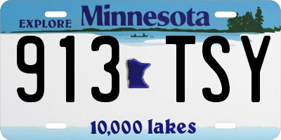 MN license plate 913TSY