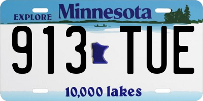 MN license plate 913TUE