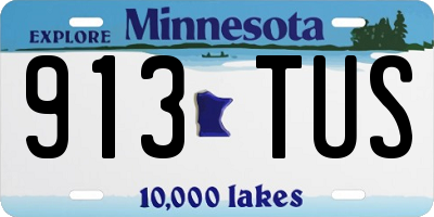 MN license plate 913TUS