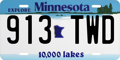 MN license plate 913TWD