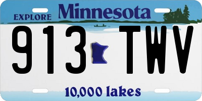 MN license plate 913TWV