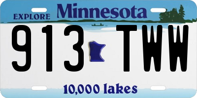 MN license plate 913TWW