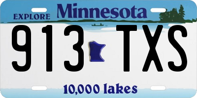 MN license plate 913TXS