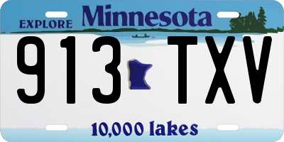 MN license plate 913TXV