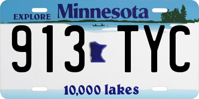 MN license plate 913TYC