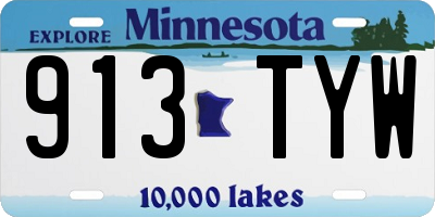 MN license plate 913TYW