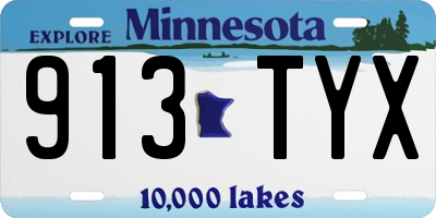 MN license plate 913TYX