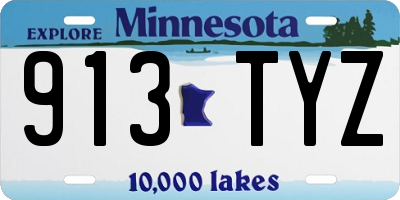 MN license plate 913TYZ