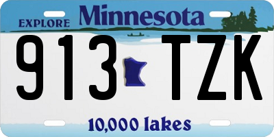 MN license plate 913TZK