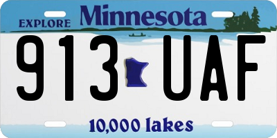 MN license plate 913UAF
