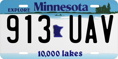 MN license plate 913UAV
