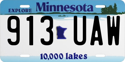 MN license plate 913UAW