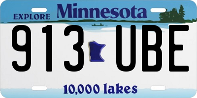 MN license plate 913UBE