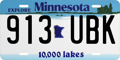 MN license plate 913UBK