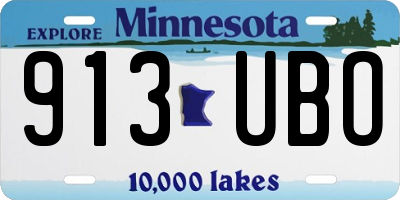 MN license plate 913UBO