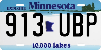 MN license plate 913UBP