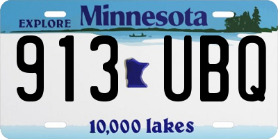 MN license plate 913UBQ