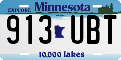 MN license plate 913UBT