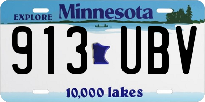 MN license plate 913UBV