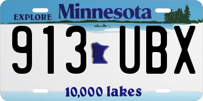 MN license plate 913UBX