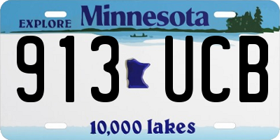 MN license plate 913UCB